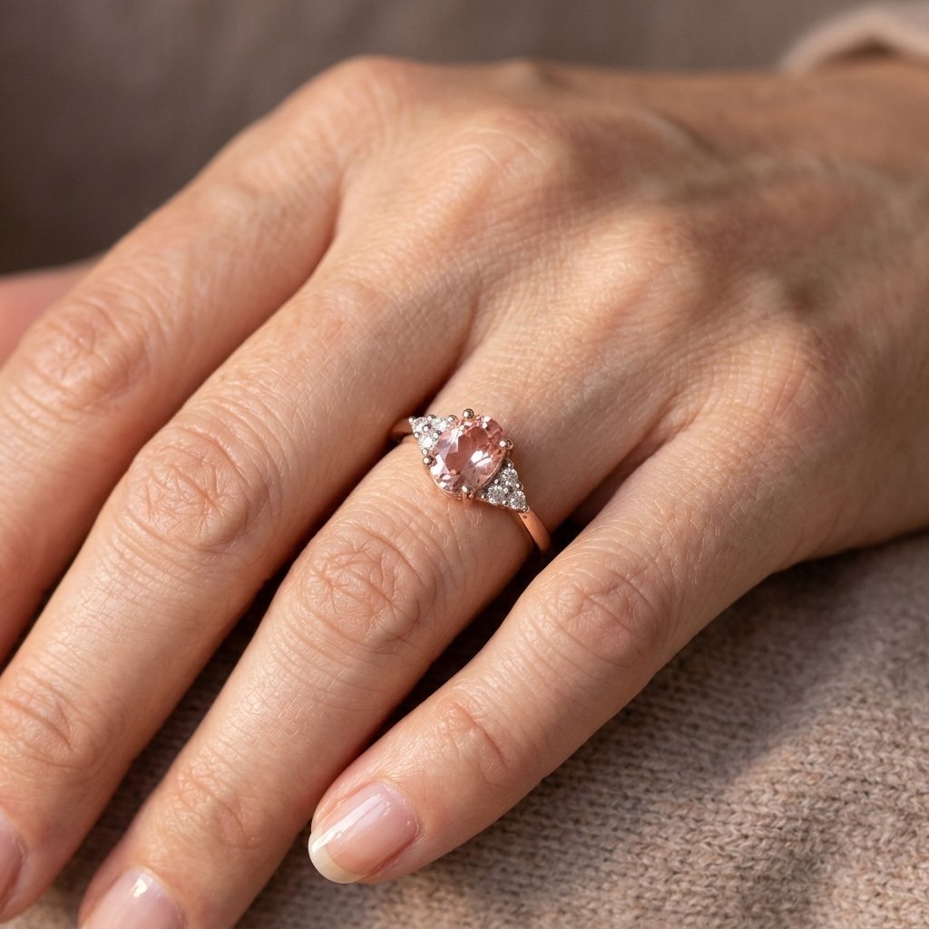 Elegante roze kristallen ring
