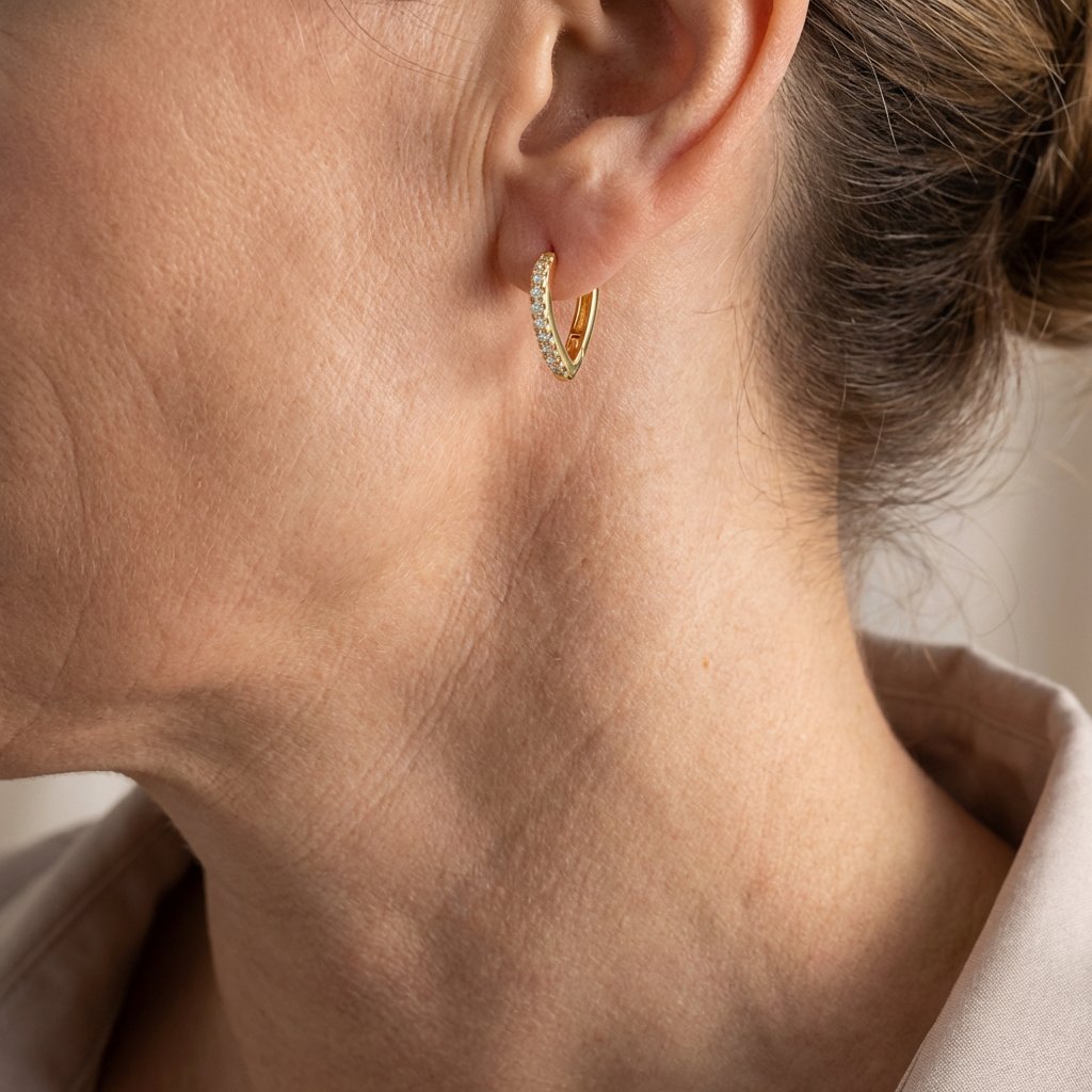 Gold-Plated Round Turquoise Stud Earrings