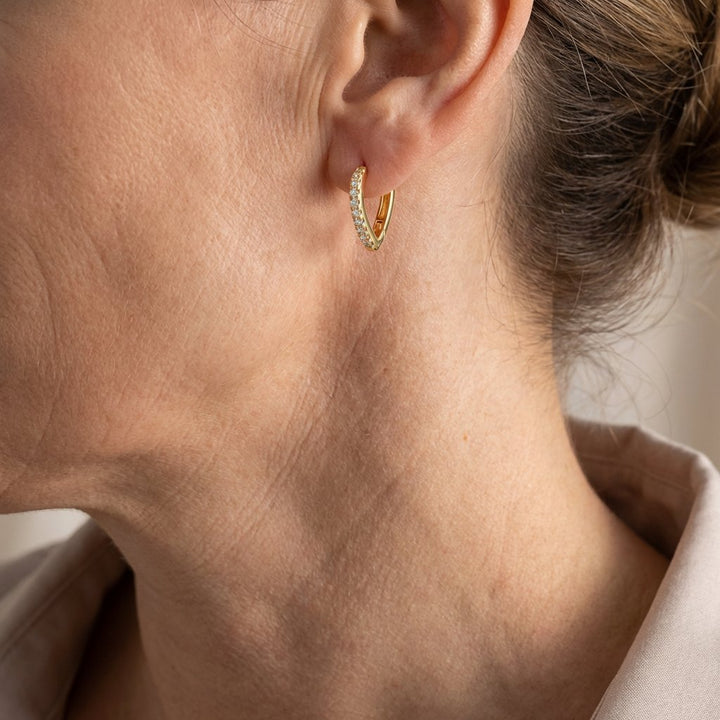 Gold-Plated Round Turquoise Stud Earrings
