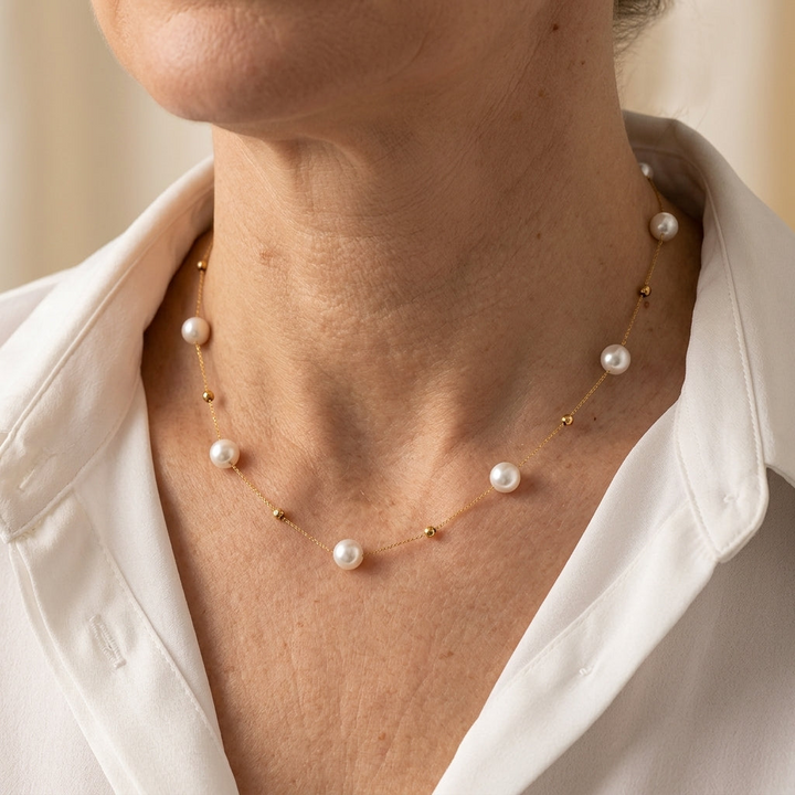 Baroque Freshwater Pearl Gold Necklace