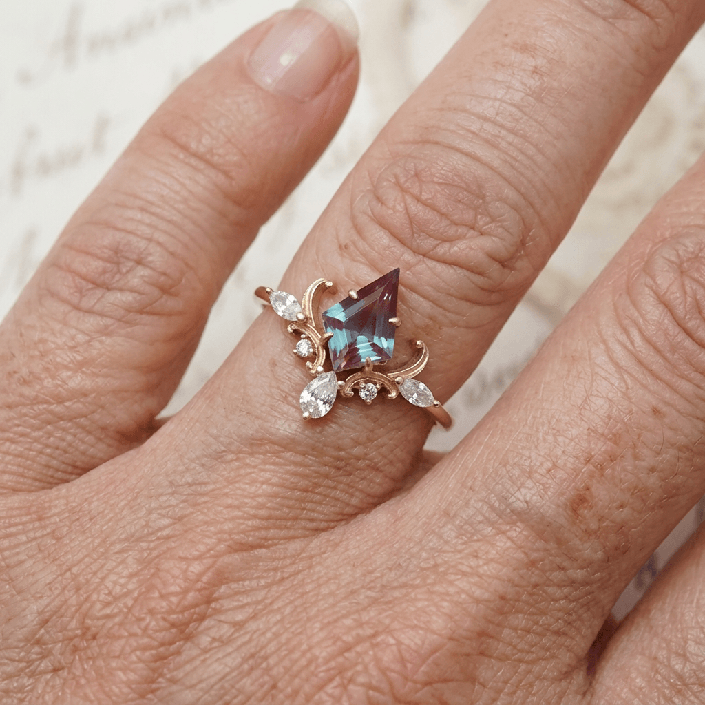 Victoriaanse kroonring van goudkleurig sterling zilver