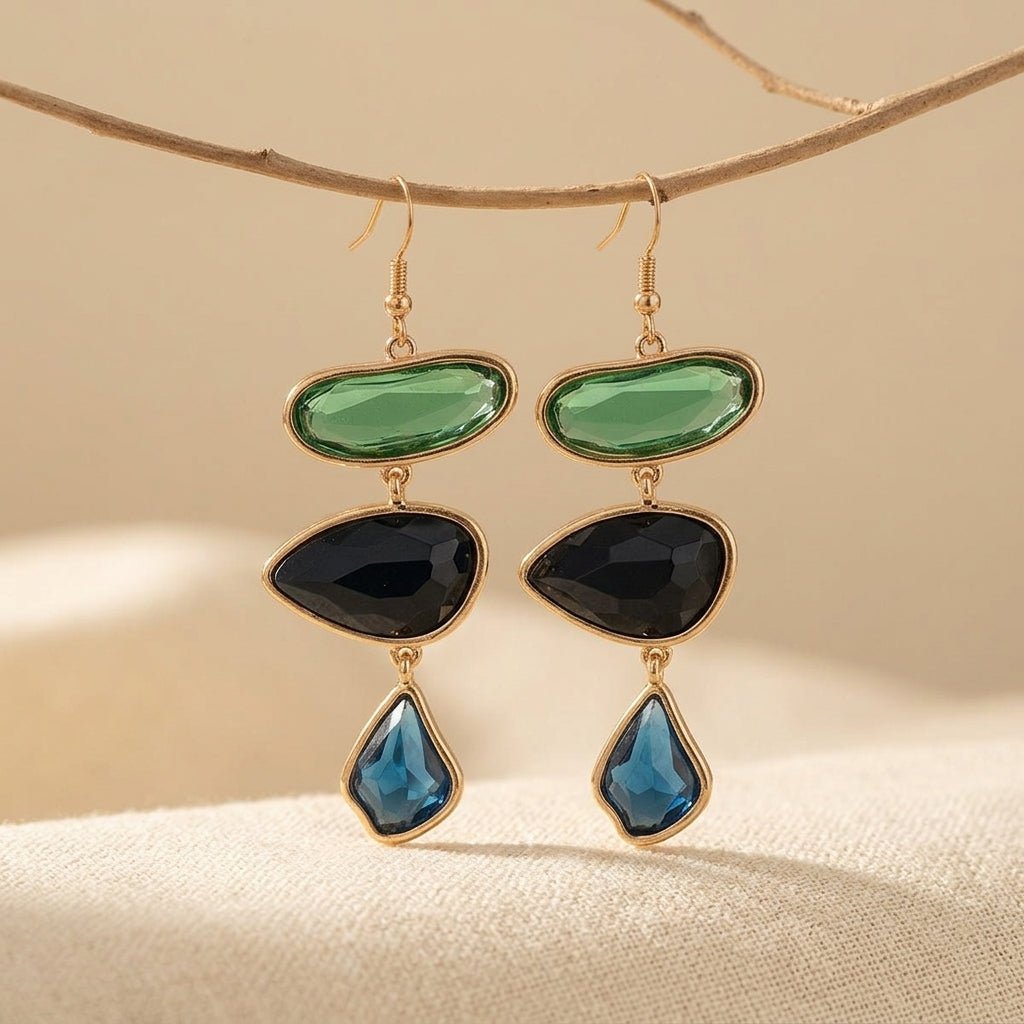 Vintage Pave Resin Drop Earrings
