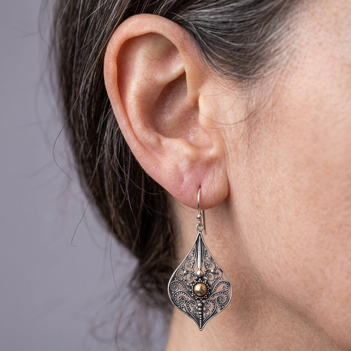 Retro Bohemian Water Drop Hollow Pattern Earrings