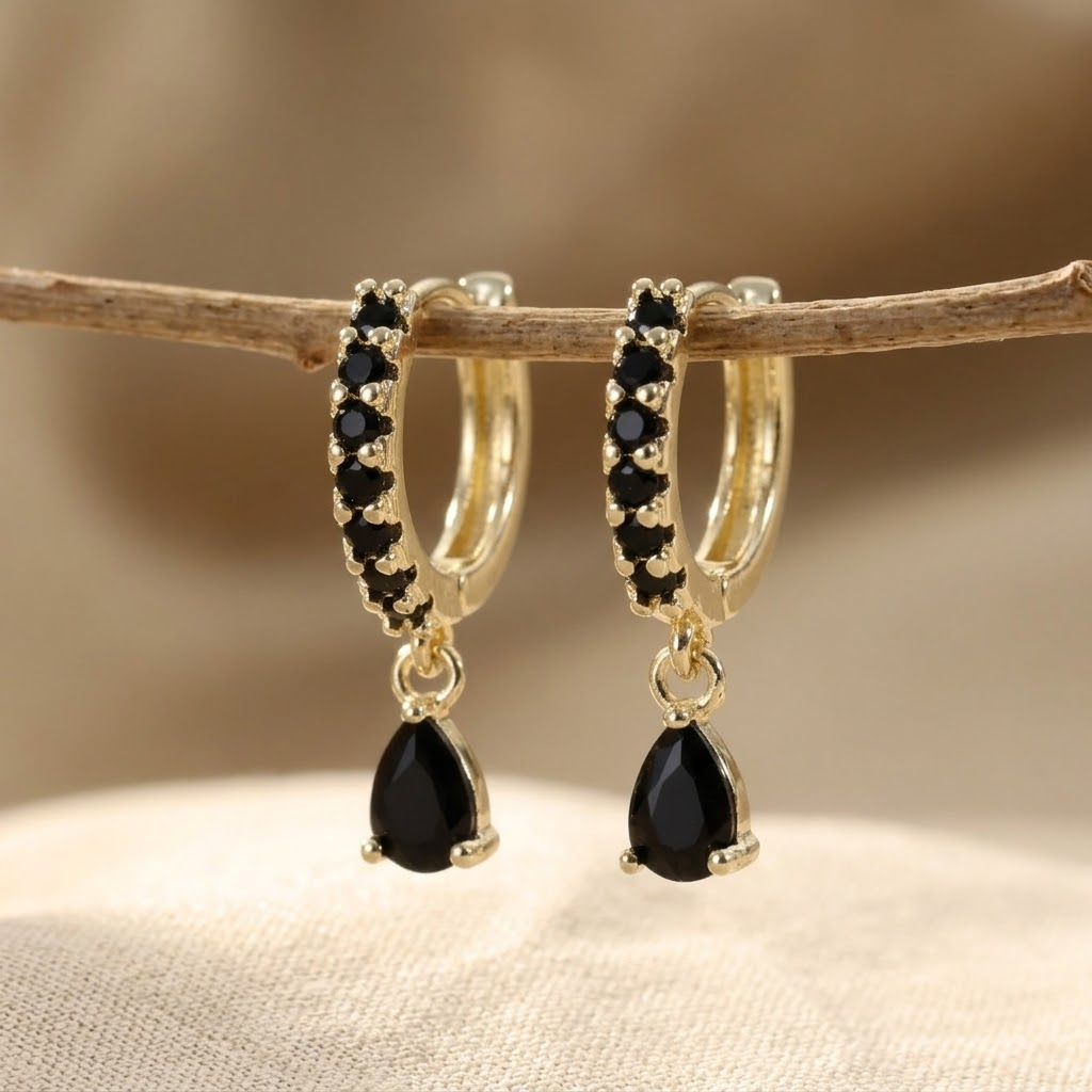 Druppelvormige oorhangers met zirkonia