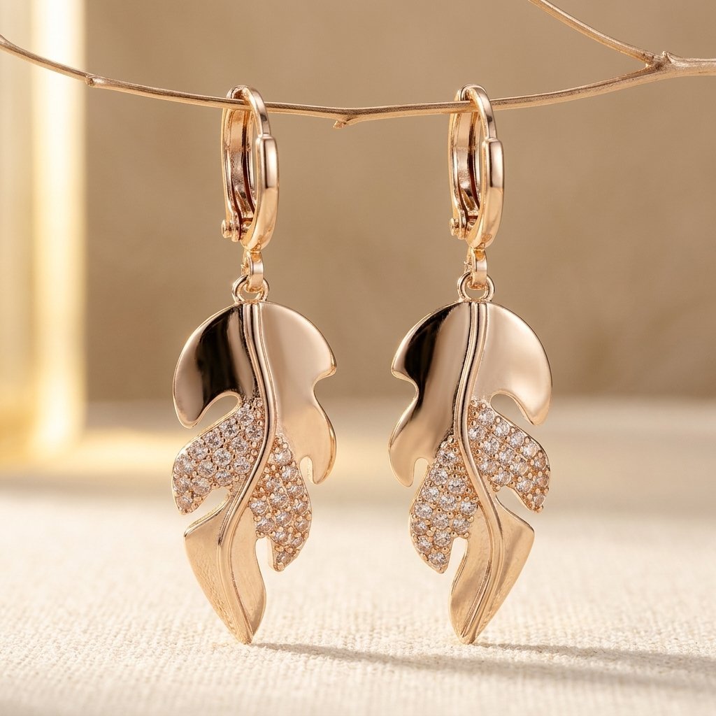 Elegante vintage bladvormige oorbellen