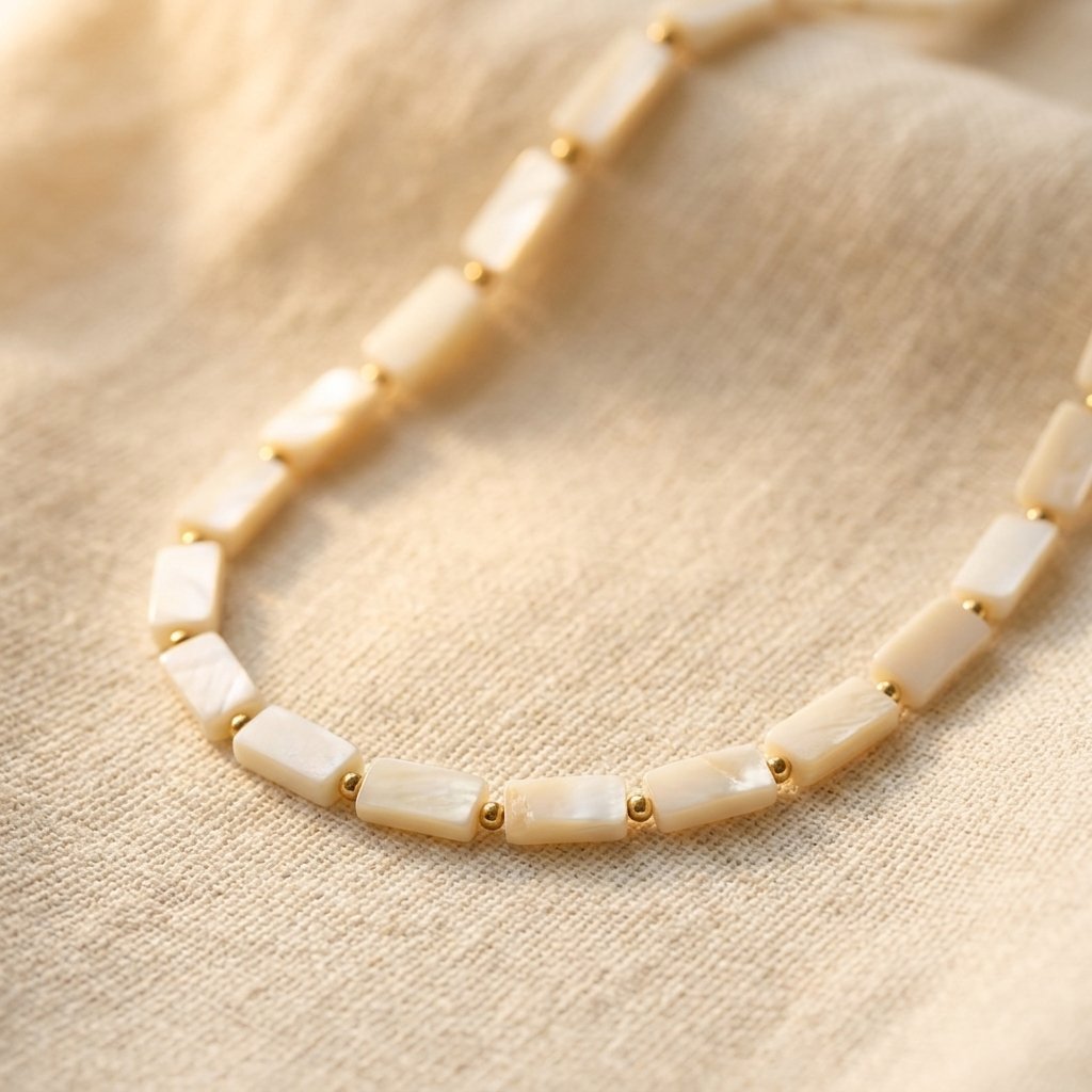 Natuursteen geometrische oceaan kralenketting