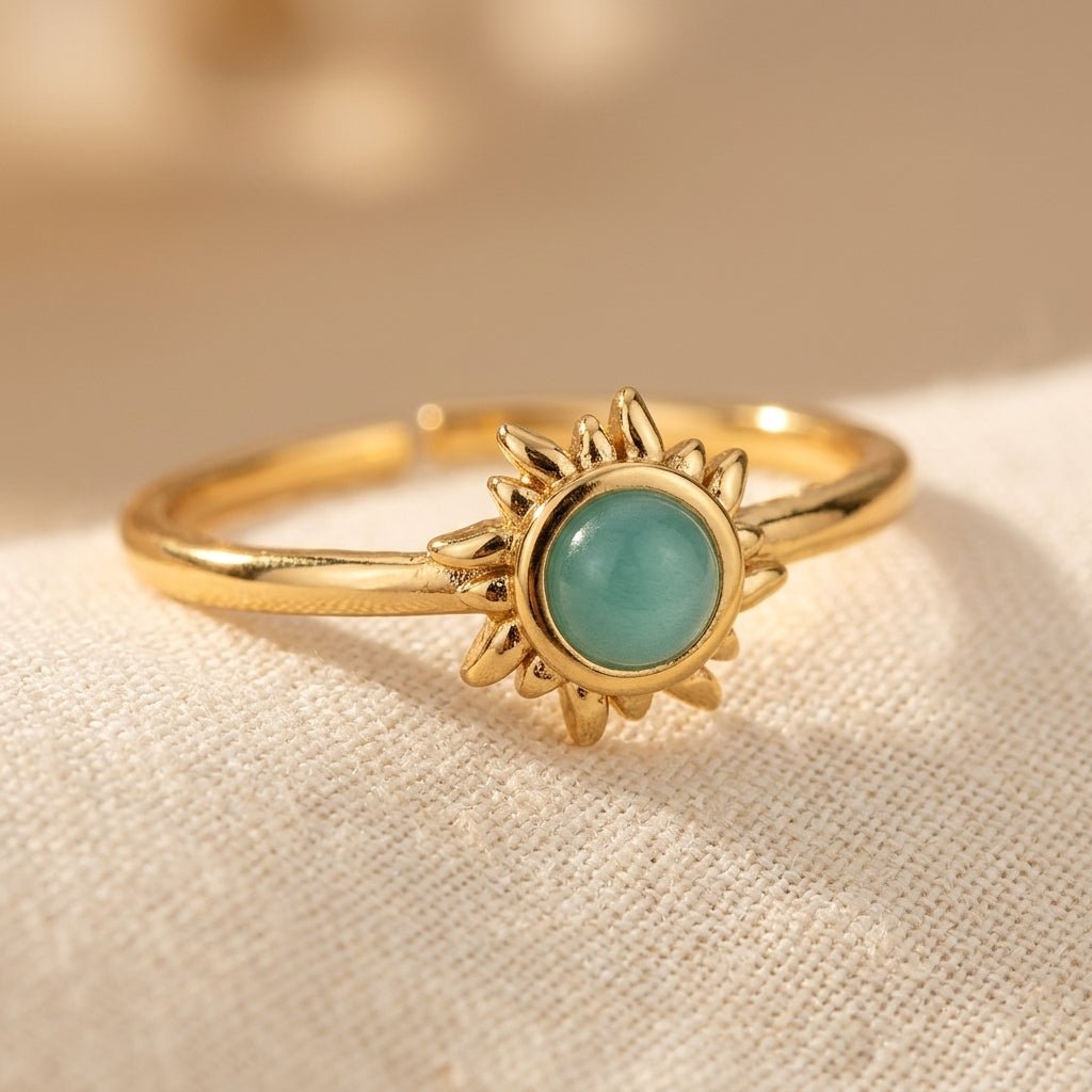 Turkooizen veelzijdige bohemien ring