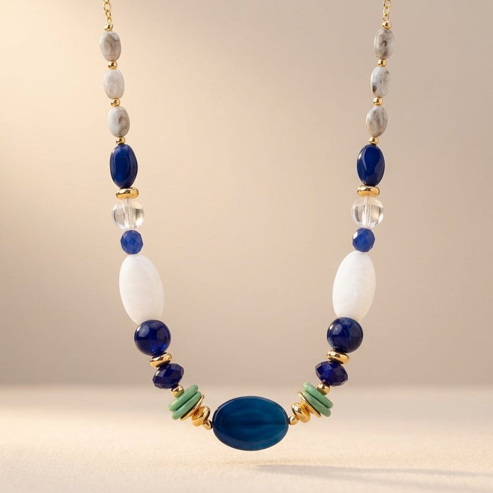 Elegant Geometric Irregular Bead Necklace