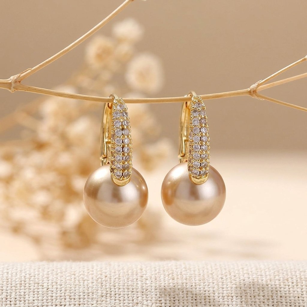 Franse vintage oorhangers met imitatieparel
