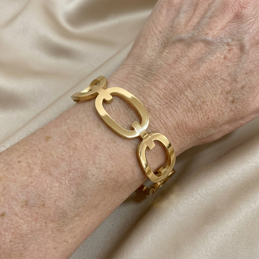 Ronde vergulde slavenarmband