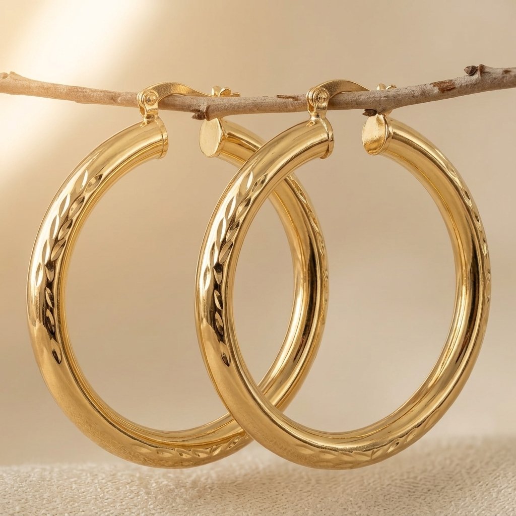 Classic Minimalist Gold Plated Hoop Earrings