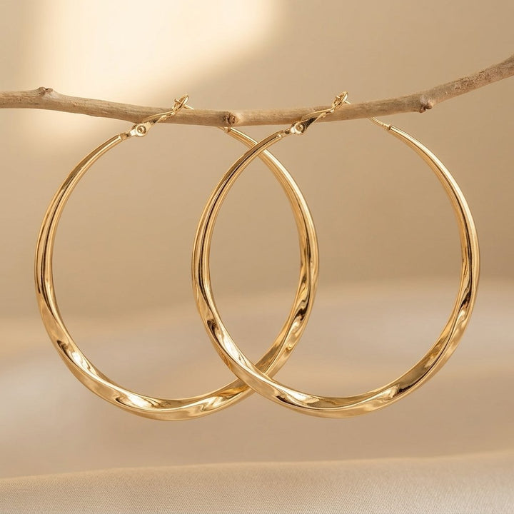Twisted Texture Exaggerated Large Hoop Earrings