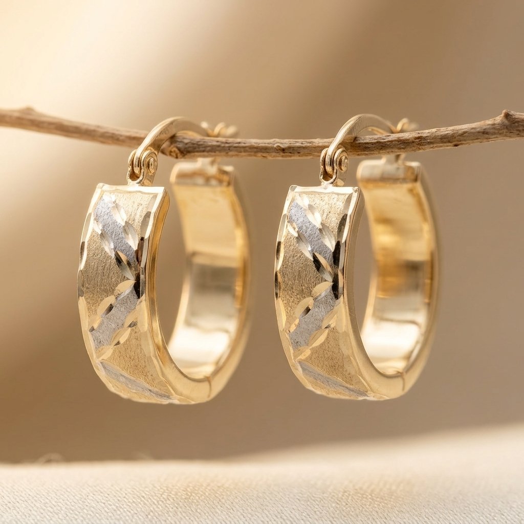 Driekleurige vintage getextureerde boho oorringen