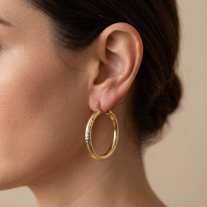 Classic Minimalist Gold Plated Hoop Earrings