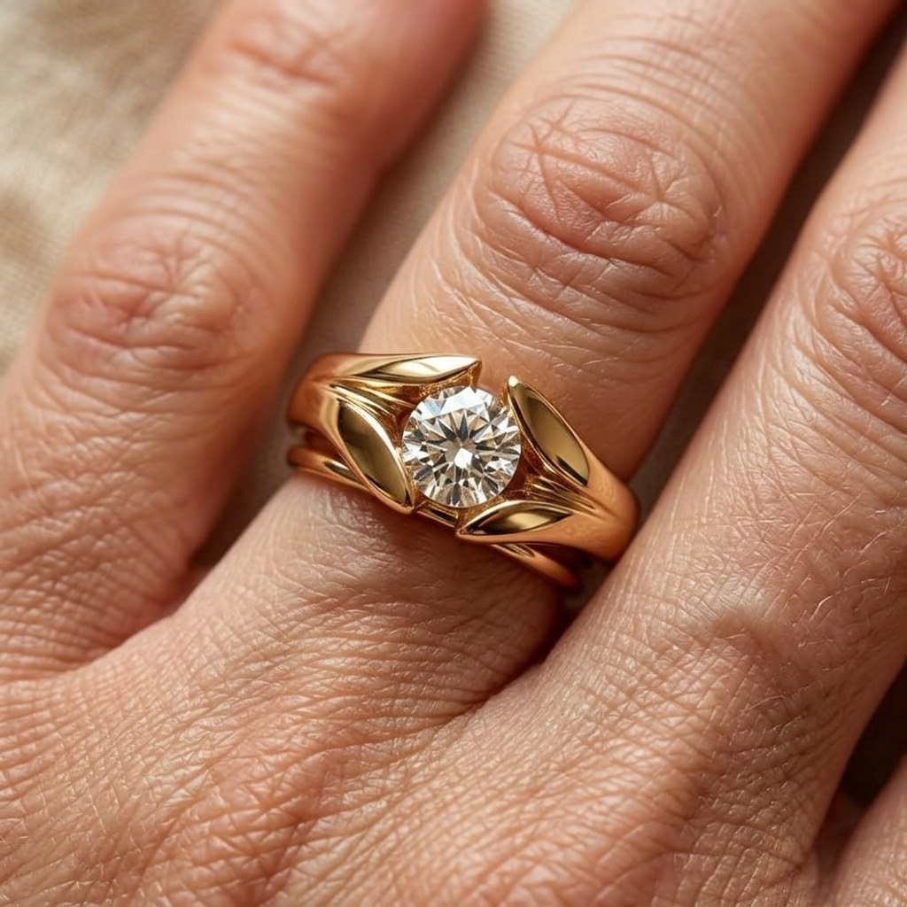 Ronde ring met ingelegde zirkonia