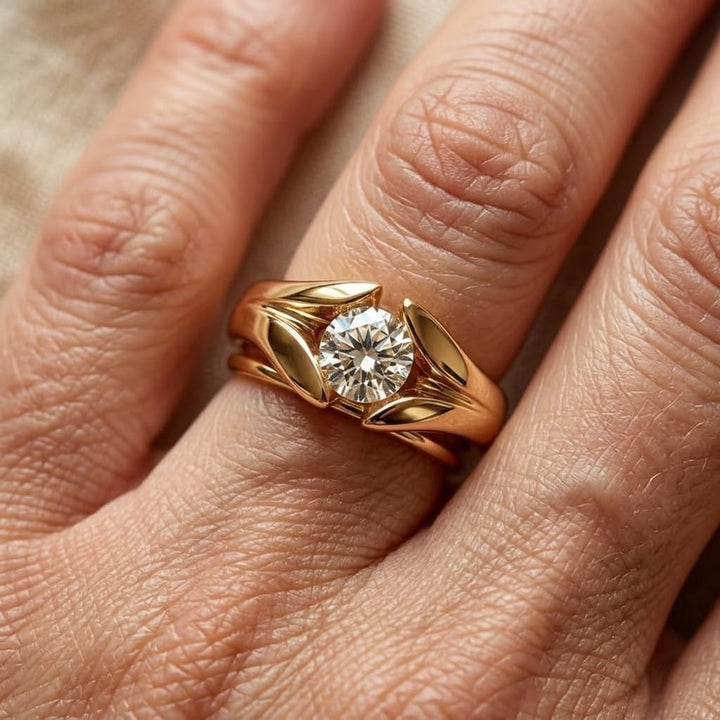 Zirconia Inlay Round Ring