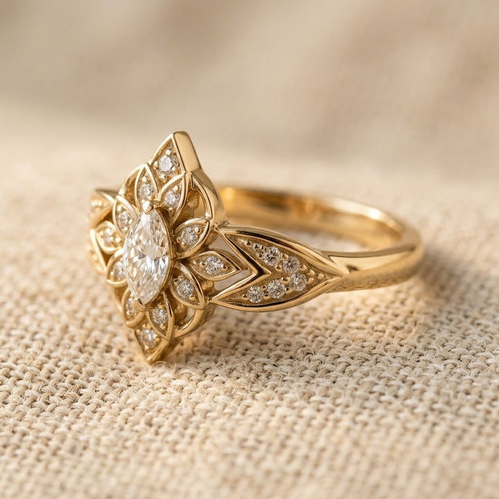Vintage Elegant Copper Engagement Ring