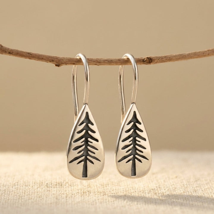 Sterling Silver Daytime Pine Tree Earrings