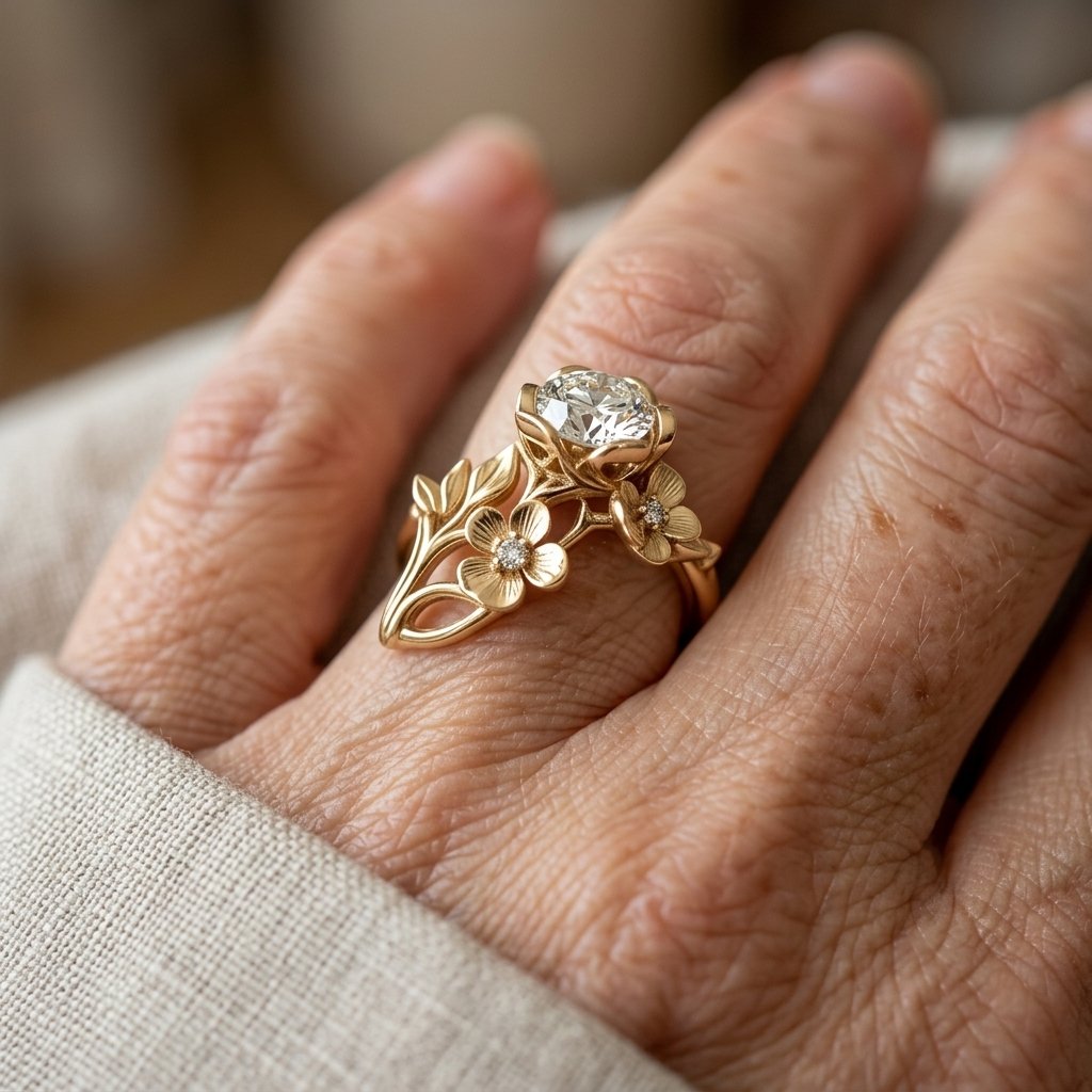 Synthetic Zirconia Flower Ring