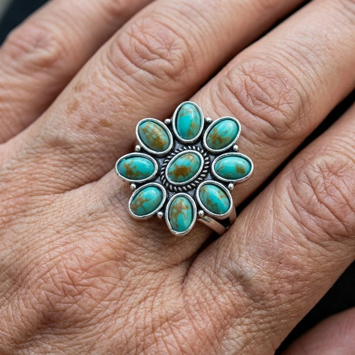 Turquoise Vintage Resin Flower Ring
