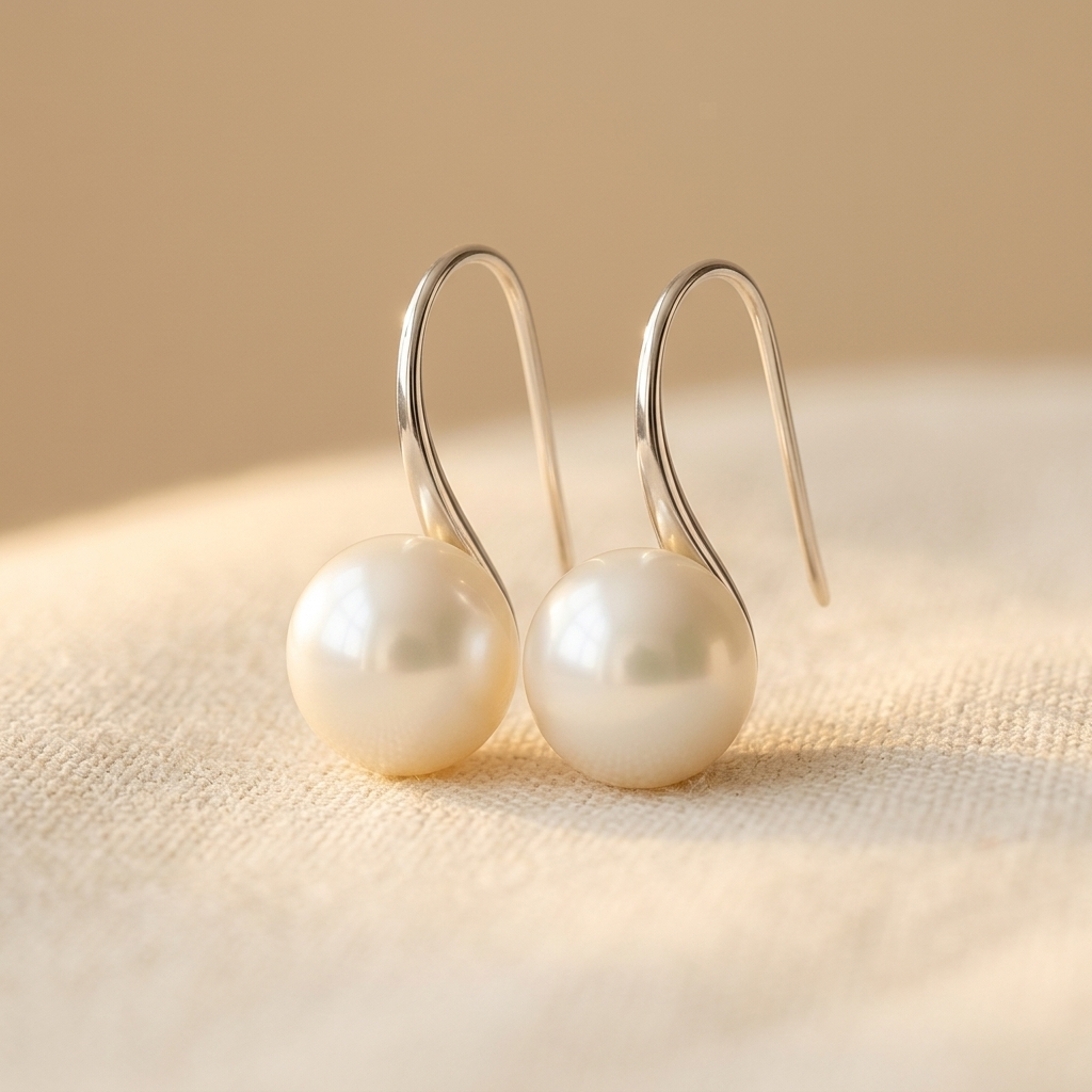 Elegante oorhangers met parels