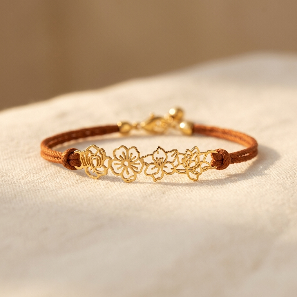Gepersonaliseerde geboortebloem armband