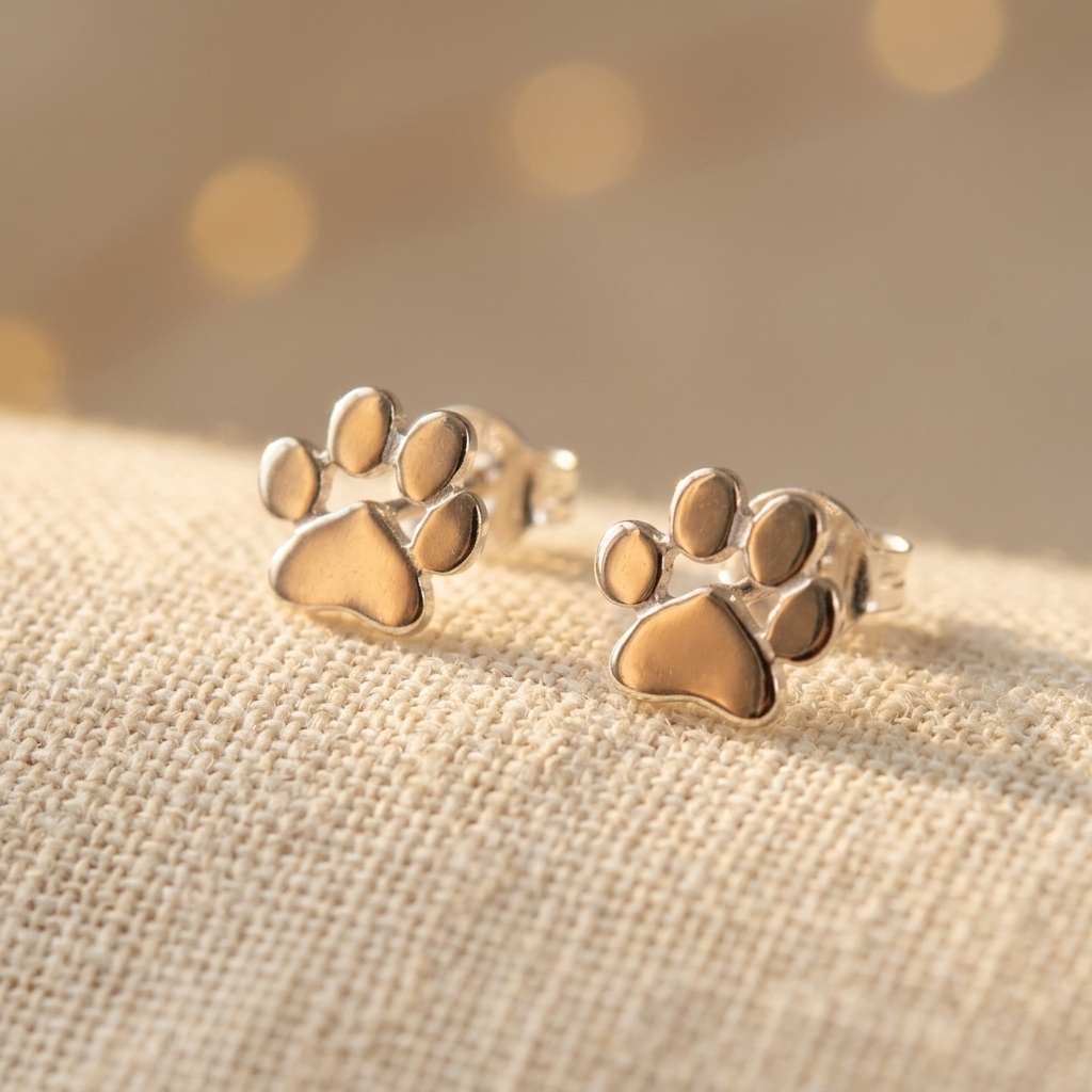 Hypoallergenic paw earrings