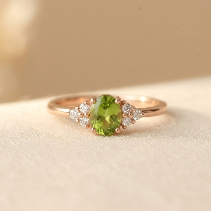 Bohemian Style Classic Oval Zirconia Rose Gold Plated Ring