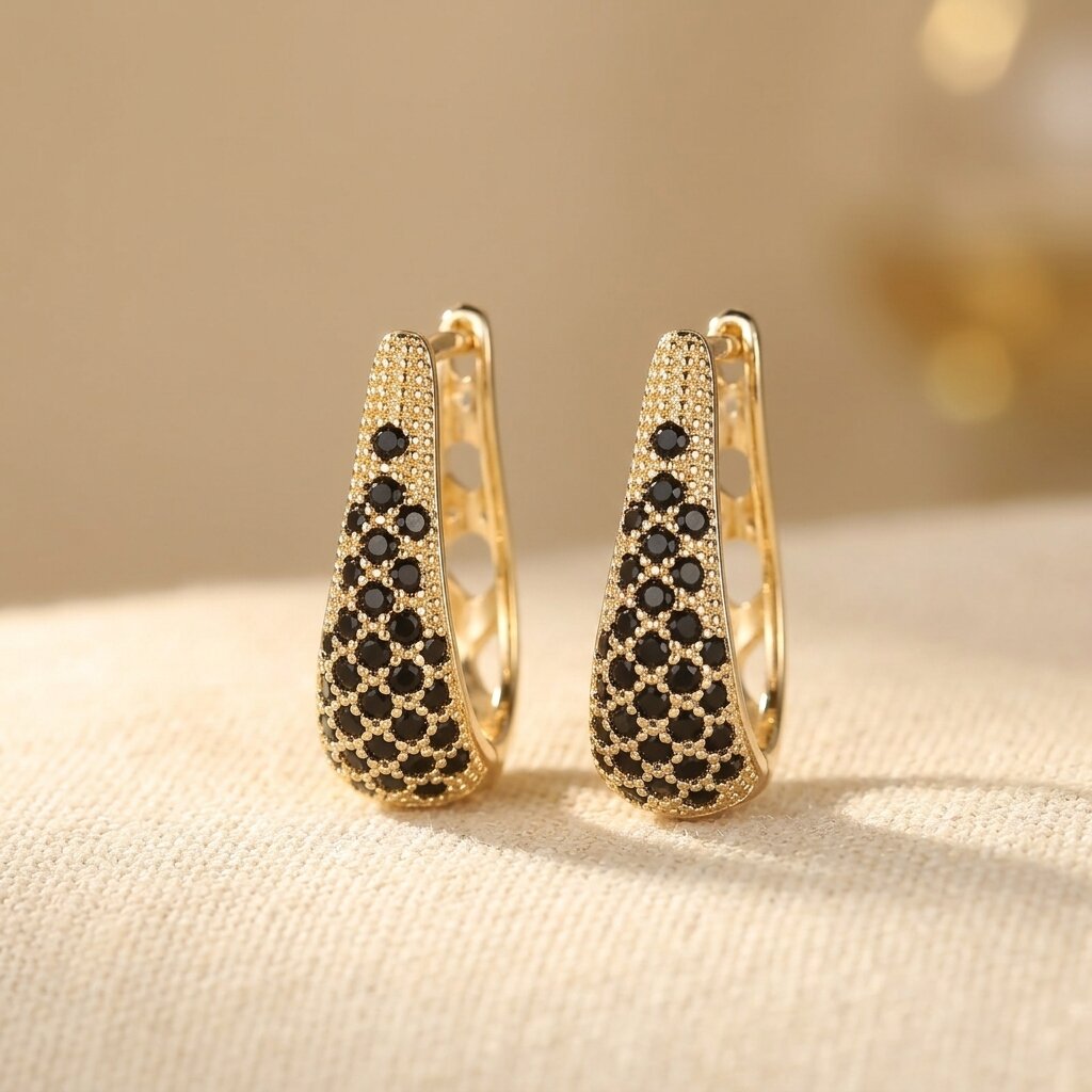 Luxurious Colorful Zirconia Circular Hoop Earrings