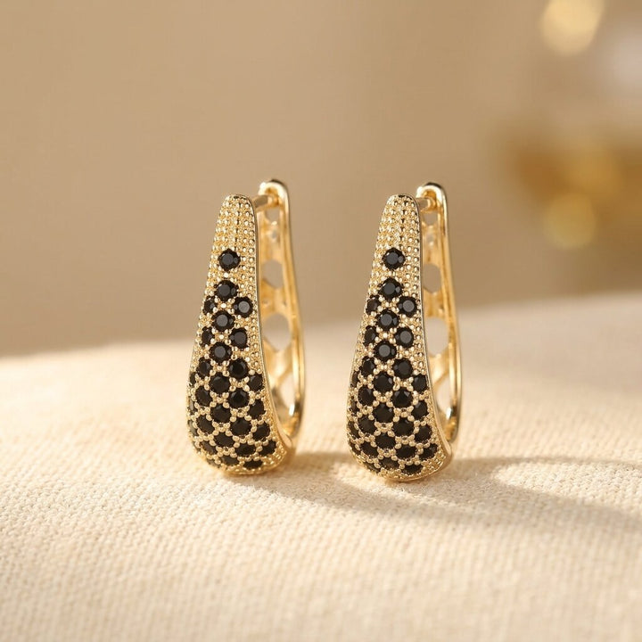 Luxurious Colorful Zirconia Circular Hoop Earrings