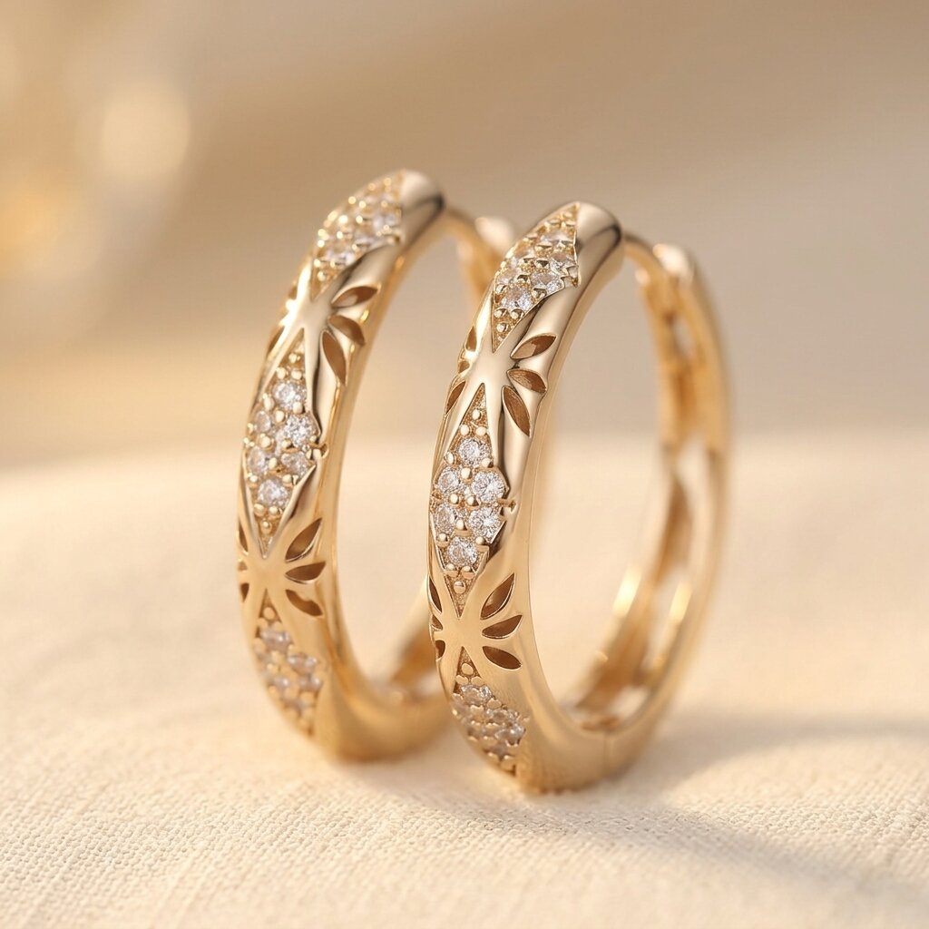 Vintage bohemien oorringen met micro-pavé zirkonia