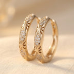 Vintage bohemien oorringen met micro-pavé zirkonia