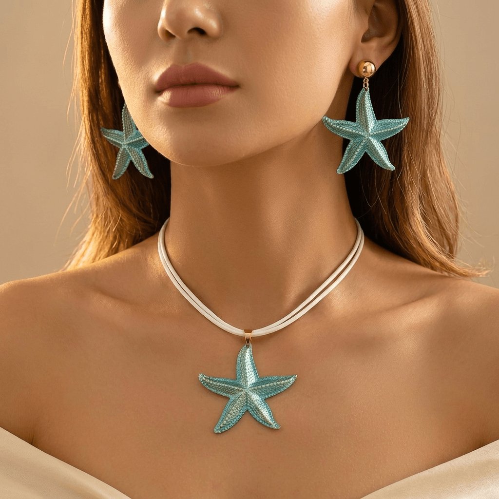Zomerse multicolor emaille sieradenset met ketting en oorbellen