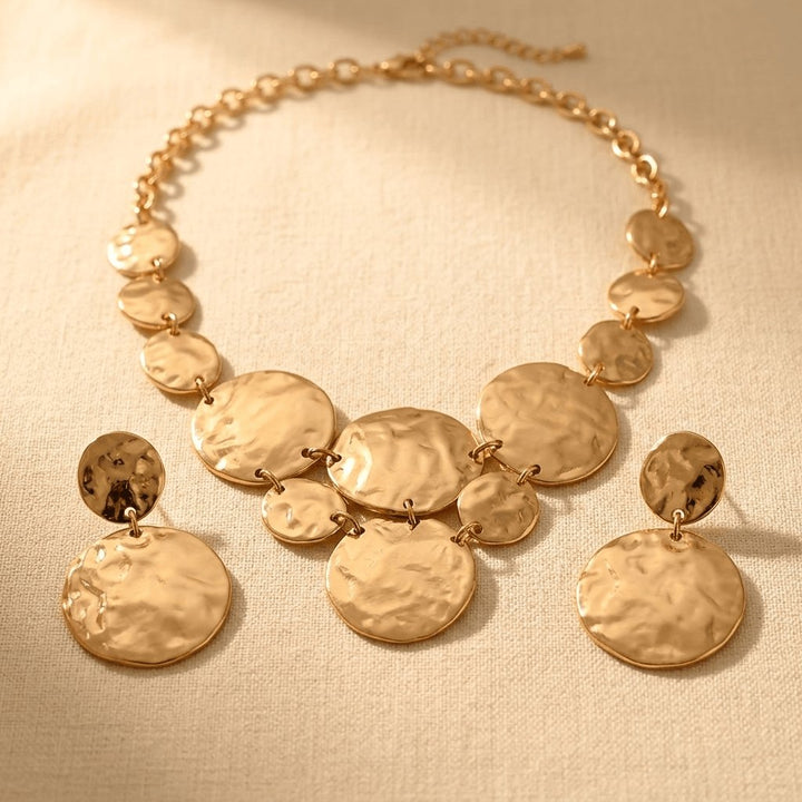 Geometric Metal Jewelry Set Necklace Earrings Jewelry Set