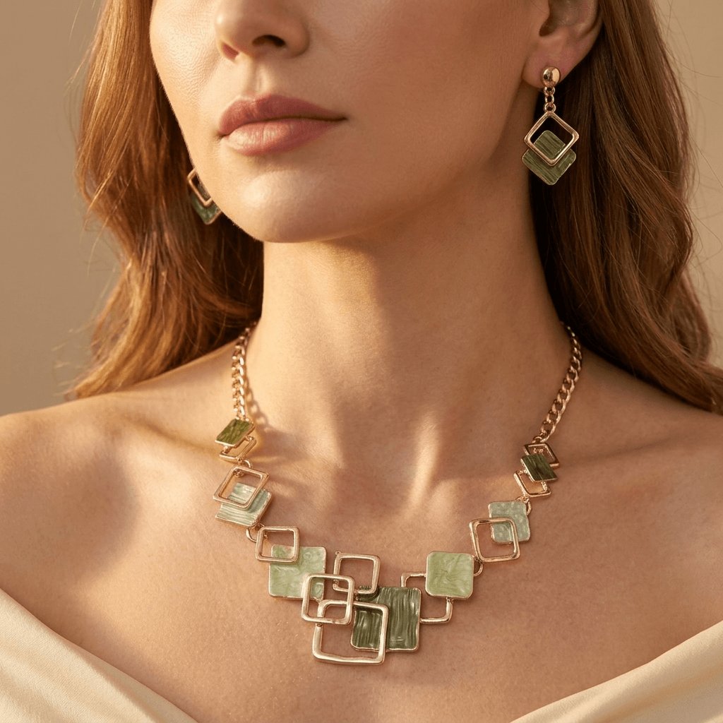 Boho Luxury Necklace Earrings Jewelry Set