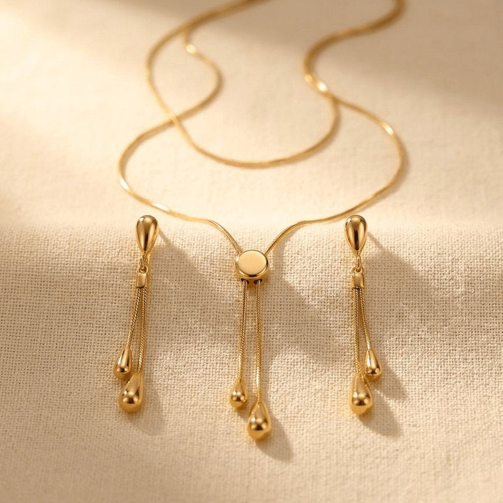 Teardrop Chain Pendant Jewelry Set