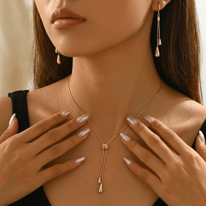 Teardrop Chain Pendant Jewelry Set