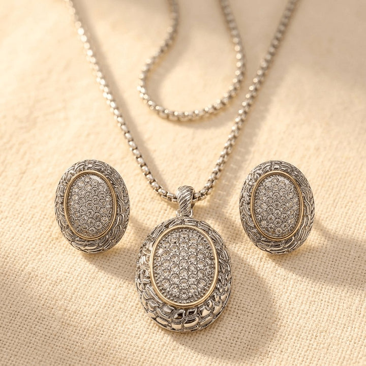 Copper Glass Geometric Jewelry Set
