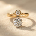 Vintage goudkleurige oorbellen met zirkonia