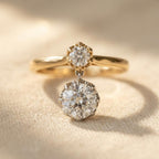 Vintage goudkleurige oorbellen met zirkonia