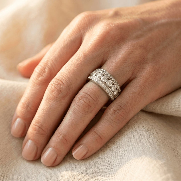 Silver Zirconia Stack Ring