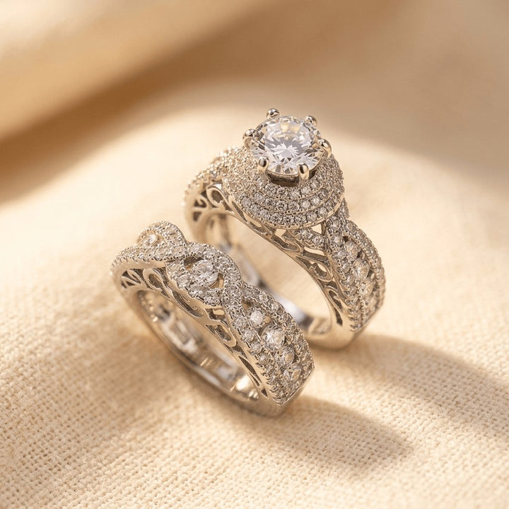 Luxury Wedding Ring Cubic Zirconia Micro Pave Ring