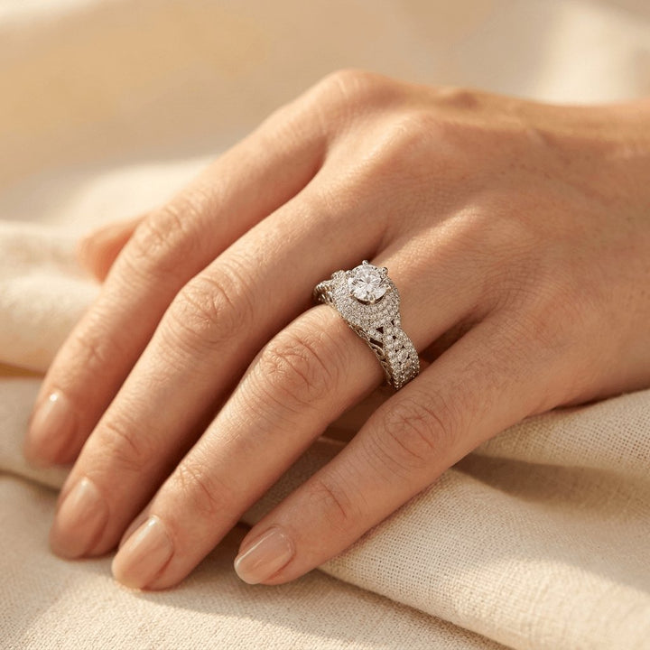 Luxury Wedding Ring Cubic Zirconia Micro Pave Ring