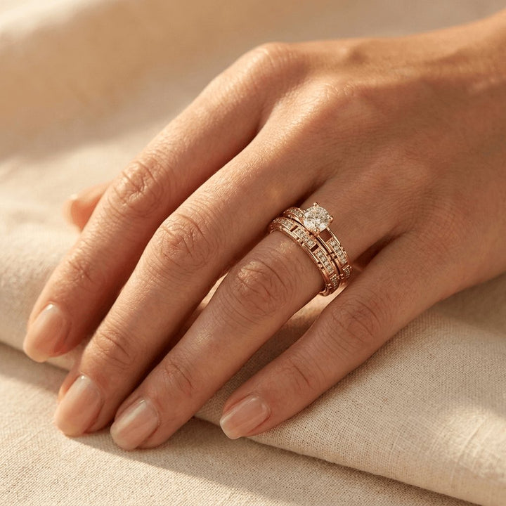 Synthetic Zircon Couple Wedding Rings Ring