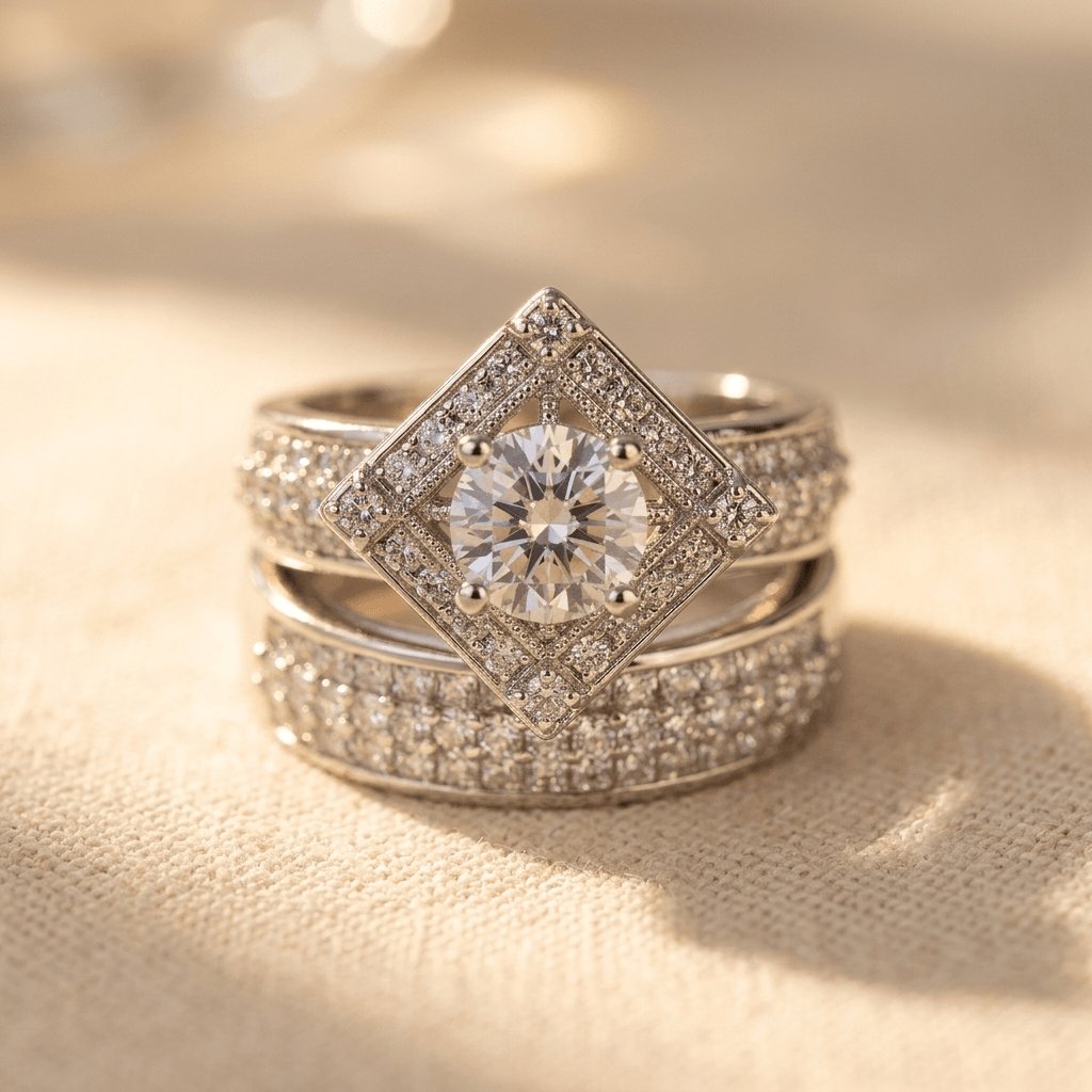 Elegante verlovingsring met vierkante zirkonia
