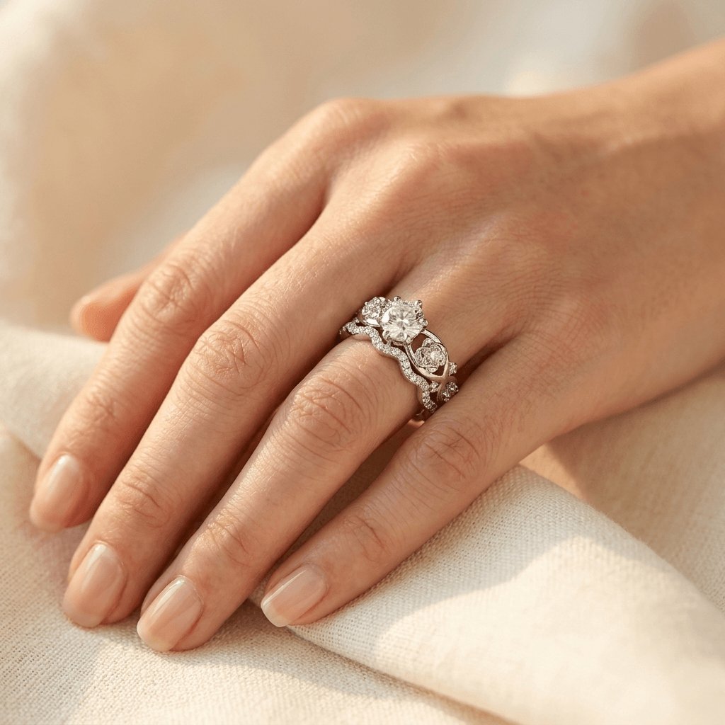 Rose Flower Wavy Hollow Band Ring
