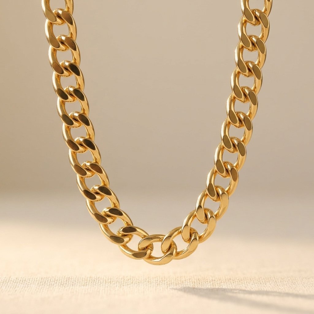 Goudkleurige geometrische schakelketting
