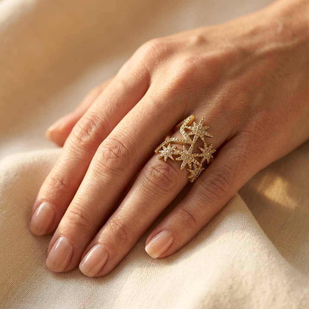Elegante vintage geometrische vergulde ring