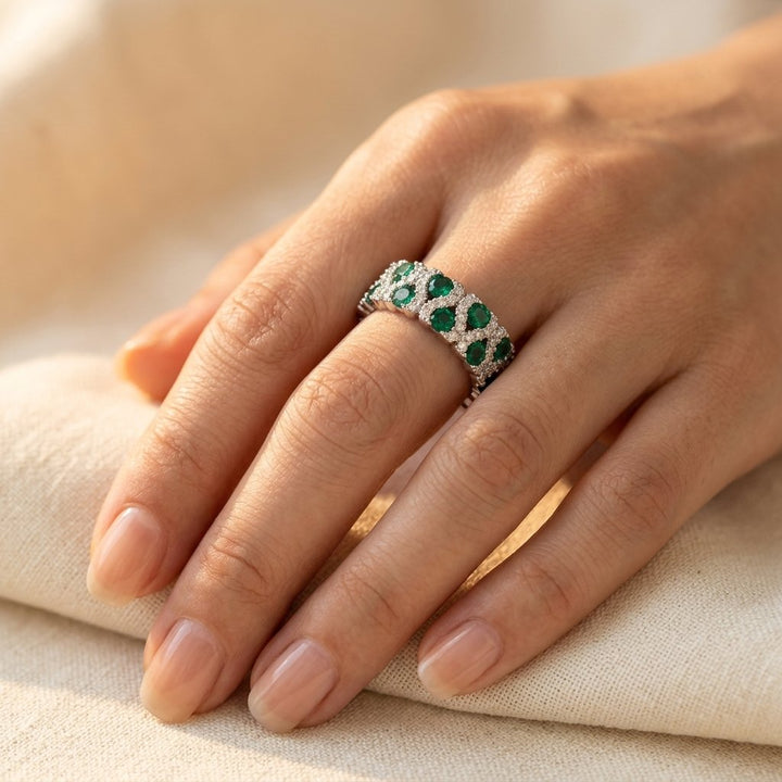 Vintage Gold Plated Green Zirconia Star Ring