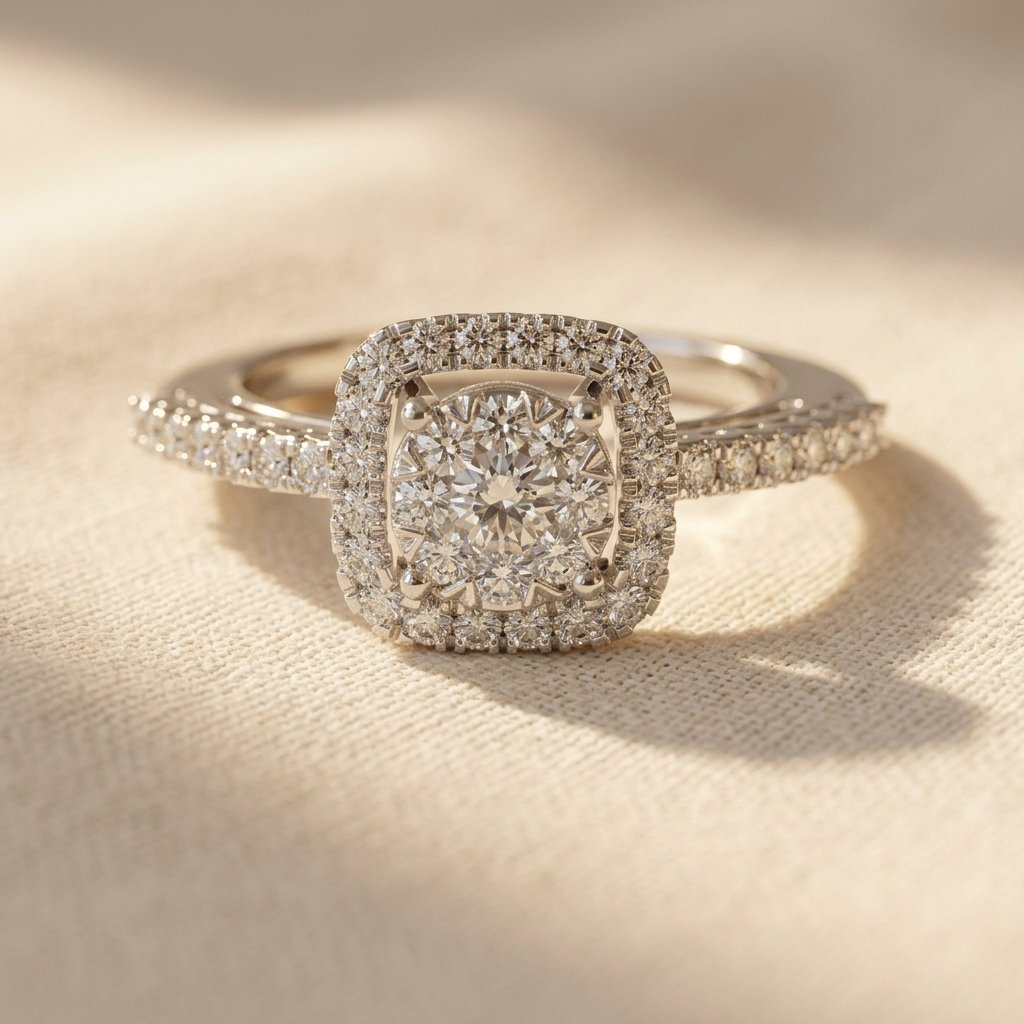 Elegante vintage ring met vierkante zirkonia